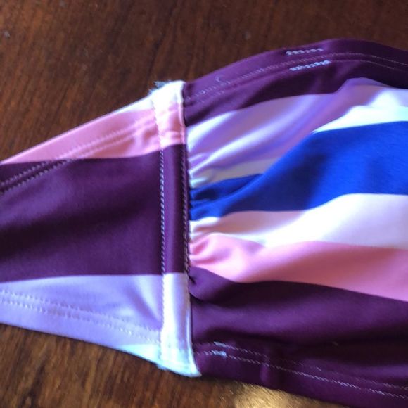NWT Kona Sol stripped bandeau bikini top Medium, straps - Picture 8 of 11